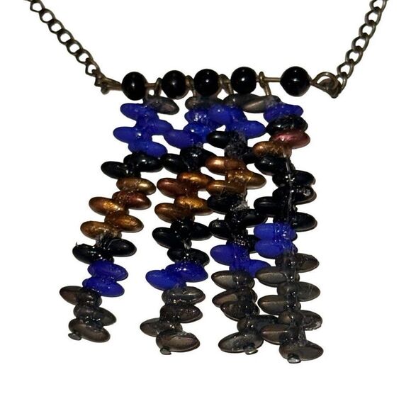 "New" Handmade Multicolor Drop Clustered Beads Cable Chain Necklace Ladies OS - Picture 1 of 5
